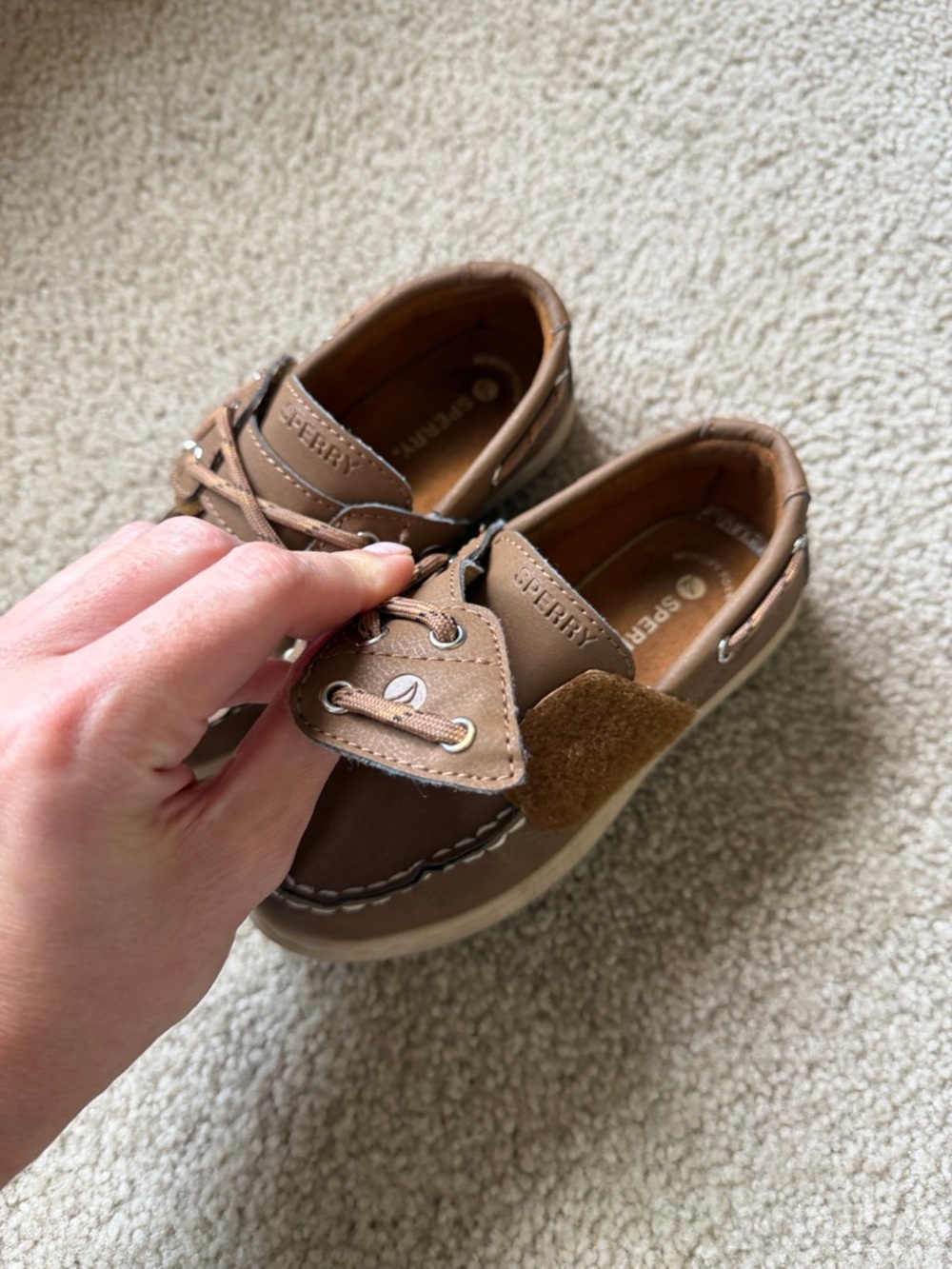 Sperry Tan Leather Boat Shoes - Picture 3 of 5
